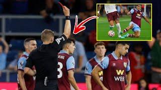 Anass Zaroury red card vs Manchester City vs Burnley after Kyle Walker reckless Tackle - Zaroury red