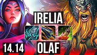 IRELIA vs OLAF (TOP) | 10/1/7, 7 solo kills, 1300+ games, Dominating | EUNE Master | 14.14