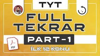 TYT FULL TEKRAR | İlk 12 Konu | Probleme Kadar | PDF | #merthoca #fulltekrar