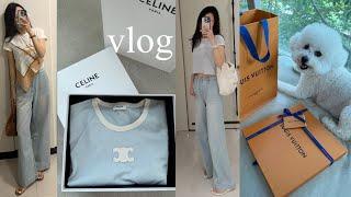 vlog_ 또 역대급 분량실패🫣 루이비통 언박싱부터 셀린느·로에베 쇼핑 여름 스카프 꿀팁, 디올베이비 득템템, 간장샐러드 레시피까지