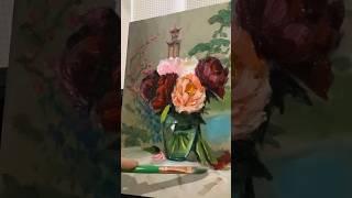 Oil Painting Time Lapse “Lush Peonies” #oilpainting #allaprima  #flowerpaintings