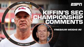 Paul Finebaum AGREES with Lane Kiffin’s ‘big risk’ SEC Championship comments  | First Take