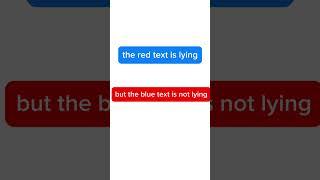 the red text is lying but the blue text is not