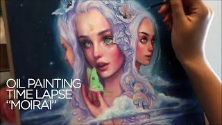 OIL PAINTING TIME LAPSE || three goddesses "Moirai"