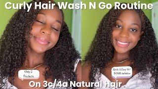 My Wash N Go Routine On My 3c/4a Natural Hair Using Only 2 Products!