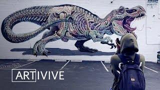 T-REX Mural By Nychos Comes Alive With Augmented Reality!