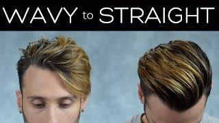 Curly/Wavy to Straight | Hair Styling Tutorial | Men's Hair 2017