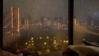 Soothing Rain & City Lights | Relaxing Rain on Window for Peaceful Sleep | 8 Hours