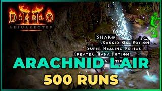 Cold Sorc Paradise? Putting it to Test! 500 Arachnid Lair Runs - Diablo 2 Resurrected