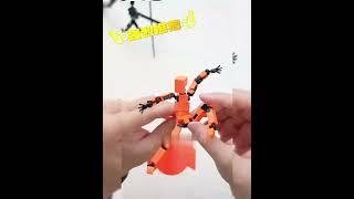 3D Printed Action Figure, Multi Jointed Action Figures Lucky 13 Articulated Robot Dummy