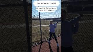 Serve return drill 1 #tennis #tennisdrills #tennispractice #tennistraining #tennisserve