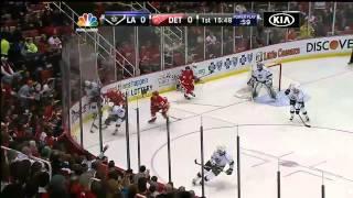 Drew Doughty hits Pavel Datsyuk. Feb 10th 2013