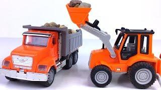 DRIVEN DUMP TRUCK BACKHOE MIGHTY MACHINES AT THE JOBSITE WITH LIGHTS AND SOUNDS – UNBOXING