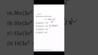 Differentiate the function:𝑦=(3𝑥2+4)5y=(3x 2 +4) 5 #maths #satmathtipstricksandstrategies #geometry