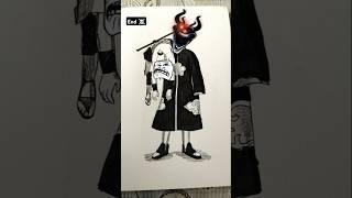 Obito ️ Sasuke Speed Drawing StickMan ninja #shorts #anime #drawing #obito #sasuke #uchiha