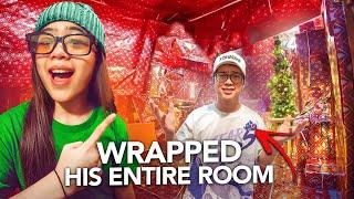 I Covered My Brother’s ENTIRE Room in Gift Wrap (It’s a PRANK!)