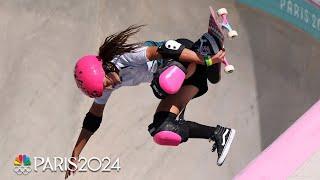 Teenage podium sweep in skateboard park final! Arisa Trew 1st, Cocona Hiraki 2nd, Sky Brown bronze.