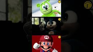 (SUPER LOW) GUMMY BEAR, SONIC, AND SUPER MARIO IN PITCH BLACK EFFECT #SHORTS