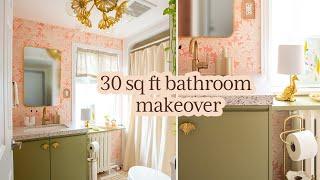 EXTREME DIY Small Bathroom Makeover (Renter-Friendly Tips!)