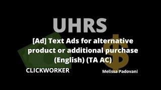 Ganhe em Euro com a Clickworker / [Ad] Text Ads for alternative product or additional purchase