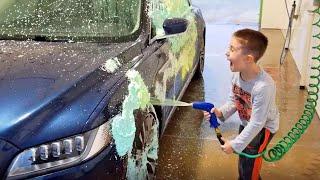 5 Year Old is Very Excited to Wash Daddy’s Car