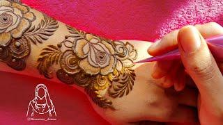 Latest Beautiful Floral Henna Design For Back Hand | Beautiful Floral Henna Tutorial