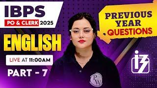 IBPS PO/Clerk Preparation 2025 | IBPS English Previous Year Questions | English by Rupam Ma'am #7