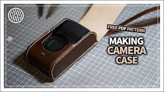 [Leather Craft] Making a handmade leather camera case / Free PDF Pattern