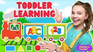 Baby & Toddler Learning Video - Trains for Toddlers - Learn Colors, ABCs, Letters & Letter Sounds