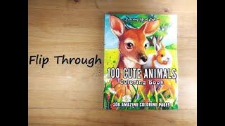 100 Cute Animals Coloring Book flip through - Coloring Book Cafe