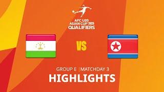 Tajikistan - DPR Korea | Group E | MD3 | AFC U20 Asian Cup 2025 Qualifiers | Highlights