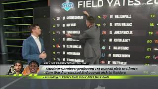  Field Yates reveals FIRST RELEASE of 2025 NFL Mock Draft | NFL Live