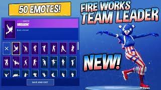 *NEW* FIREWORKS TEAM LEADER with 50 FORTNITE DANCE EMOTES!