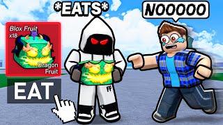 Eating NEW DRAGON FRUIT In Front Of SCAMMERS.. (Blox Fruits)