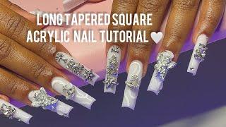 Long Acrylic Nail Freestyle Tutorial | Watch Me Work