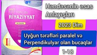  Uyğun tərəfləri paralel və perpendikulyar olan bucaqlar . Həndəsənin əsas anlayışları 1-18 #dim