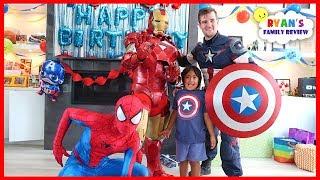 Ryan's SuperHero Birthday Training with Marvel Avengers!!!!