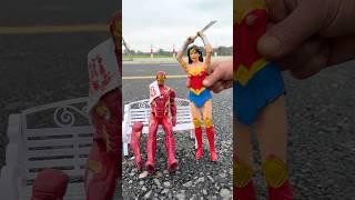 Wonder Woman tests Iron Man's arm strength | Fun Toys