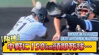 【阪神】中野に150㎞頭部死球…