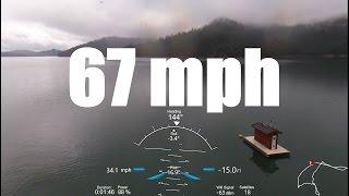 Parrot Bebop 2 - 67 mph mad dash in the rain with Skycontroller black