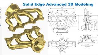 Solid Edge Tutorials #55: How to Design 3D Exaust Manifold - Advanced 3D Modeling