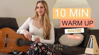 10 MIN GUITAR WARM UP - Real Time Daily Routine l Play along!