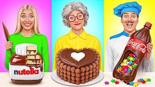 Me vs Grandma Chocolate Food Challenge | Funny Moments by Choco DO