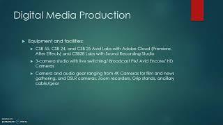 Major Overview: Digital Media Production