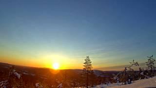 Sunrise/sunset in the Arctic Circle in winter - time lapse