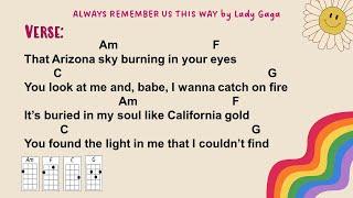 Always Remember Us this Way - Lady Gaga (Ukulele Play Along)