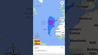 Argentina vs Spain land area size comparison #shorts #landarea #country_comparison