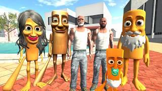 Franklin Meet Tung Tung Sahur Family in Indian Bike Driving 3D