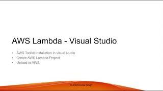 AWS Lambda Function in c# using Visual Studio