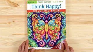 Think Happy Coloring Book Flip-Through